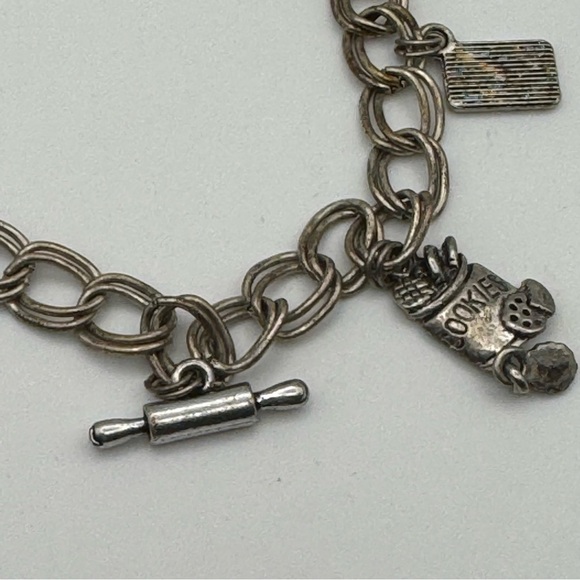 Brighton Charm Silver Bracelet Baking Cooking Muffin Rolling Pin Cookies - Picture 5 of 9